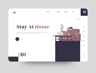 Stay at Home clean corona design home illustration logo stay stay at home typography uiux ux web