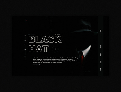 Black Hat black hack black ui black ux hacker ui home homepage ui black uiux ux web webdesign