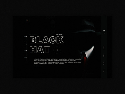 Black Hat black hack black ui black ux hacker ui home homepage ui black uiux ux web webdesign