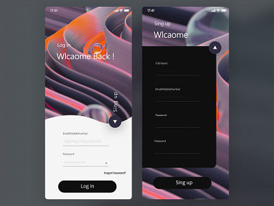 Login and Sing up 3d app design login login page sing up ui uiux ux web