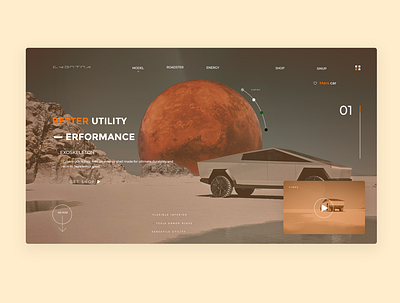 Tesla Cybertruck app cybertruck design hero ui uiux ux web website
