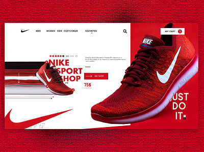 Nike design frontend home illustration typography ui uiux ux web website