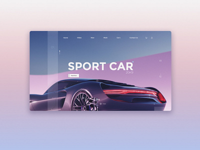 Sport car 3d app design home illustration ui uiux ux web website