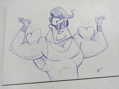 For you, baby! character characterdesign drawing fitness fun illustration love pen sketch spovv valentine day