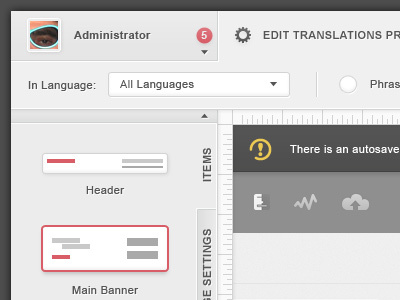 CMS Editor + PSD administrator cms editor freebies menu navigation