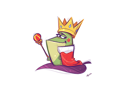 The King cartoon character characterdesign coloring frog fun game happy happyness illustration king love spovv