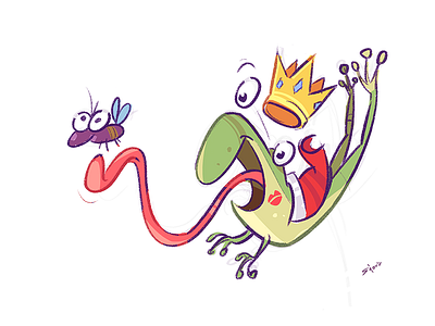 In Action action cartoon character characterdesign frog fun illustration king spovv