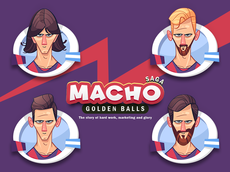 Macho & Golden Balls avatar ball barcelona cartoon characterdesign football football game fun gamedesign golden leomessi messi soccer soccer game spovv star