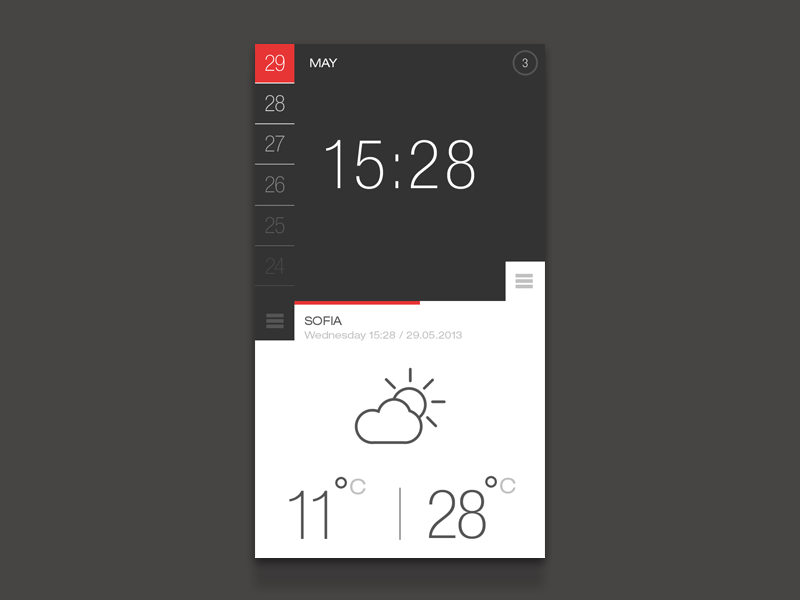 Weather and Time ( Animation ) animation app gif time ui weather