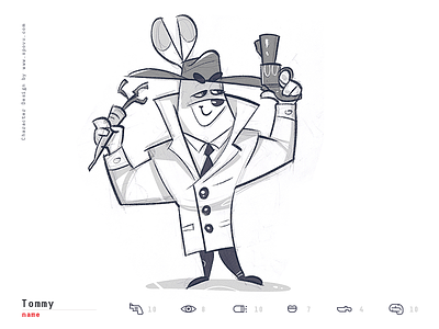 Tommy cartoon character characterdesign drawing fun gangsta gangster illustration process rabbit sketch spovv