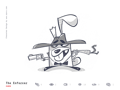 The Enforcer character characterdesign drawing fun game gamedesign gangsta gangster illustration mad process rabbit spovv