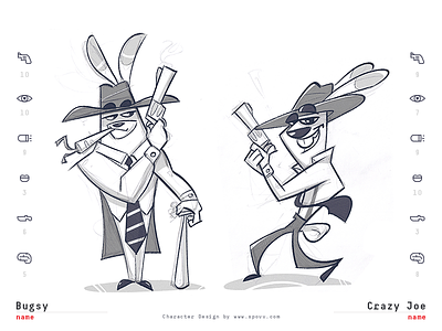 Gangsters cartoon character characterdesign drawing fun game gangsta gangster illustration process rabbit spovv