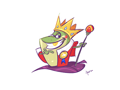 Thank You! character characterdesign coloring corona drawing frog fun illustration king process spovv