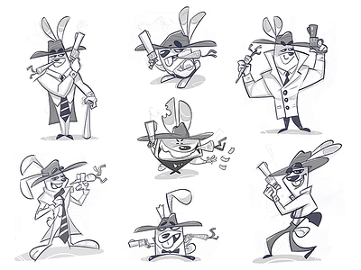 Character Process 🐇 cartoon character characterdesign fun gangsta gangster illustration rabbit sketch spovv