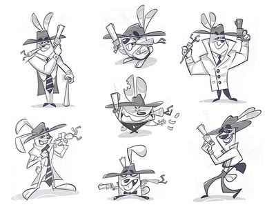 Character Process 🐇 cartoon character characterdesign fun gangsta gangster illustration rabbit sketch spovv