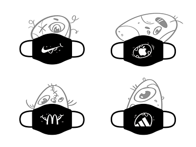 😷 Logo Monster Mask character characterdesign drawing fun illustration mascotlogo mask monster club spovv