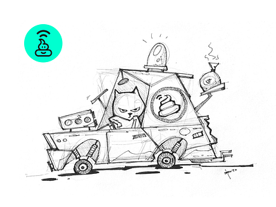 Poopy Patrol cartoon cat character characterdesign drawing fun illustration ink patrol pen poop process sketch spovv