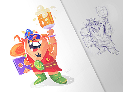 Cheers! beer cartoon character characterdesign coloring drawing fun illustration process sketch spovv viking