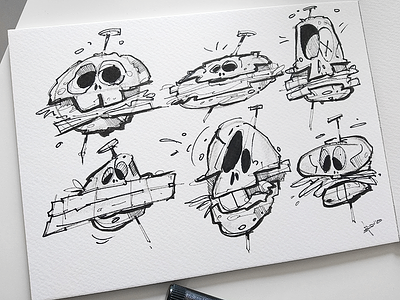 Burger Skulls burger burgers character characterdesign drawing fun illustration ink sketch skull skull art skulls spovv