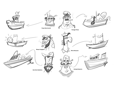 Boat Captains boat capitan cartoon character characterdesign drawing fun illustration process sketch spovv