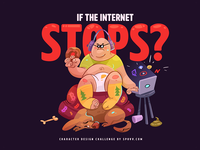 😱 If the internet stops? cartoon character characterdesign drawing fun illustration internet sketch spovv stop