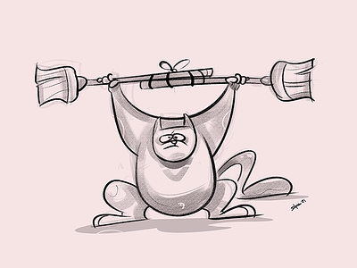 Goals cat character characterdesign fitness fun illustration process sketch spovv