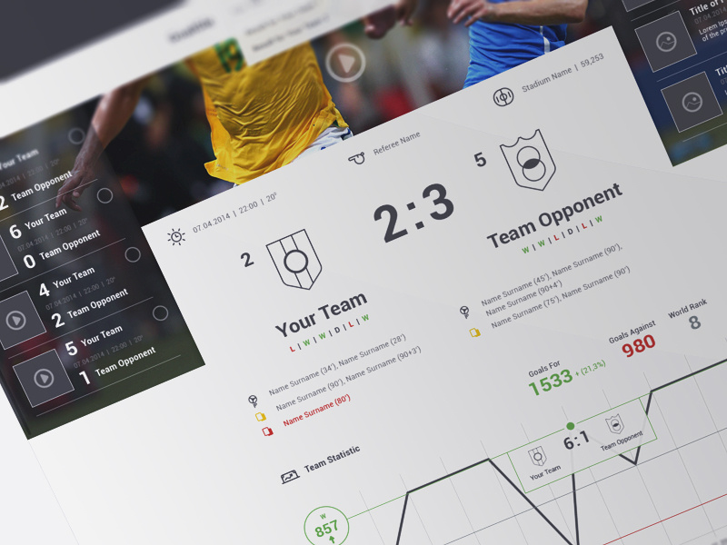 Soccer Dash WIP app players soccer interface statistic football uk teams dash dashboard result