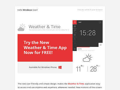 Newsletter/App Release app page phone programing time ui weather windows