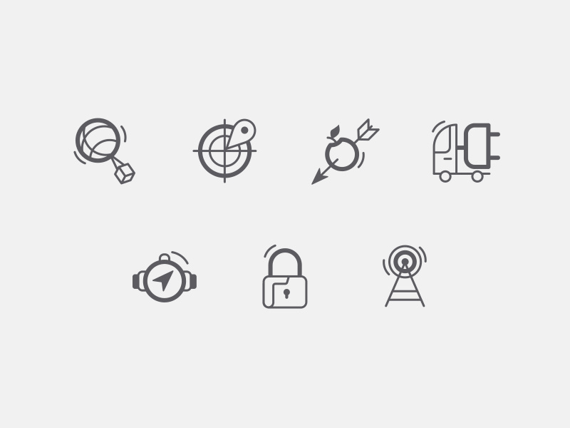 Direction, Data, Connection icons simple shape app clean icons direction data connection