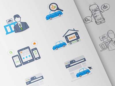 Service Icons app car cars dealers drawing icons illustrations mobile mobile apps widgets