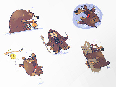 Bears bears characters drawing fun hunter leonardo process revenant sketch