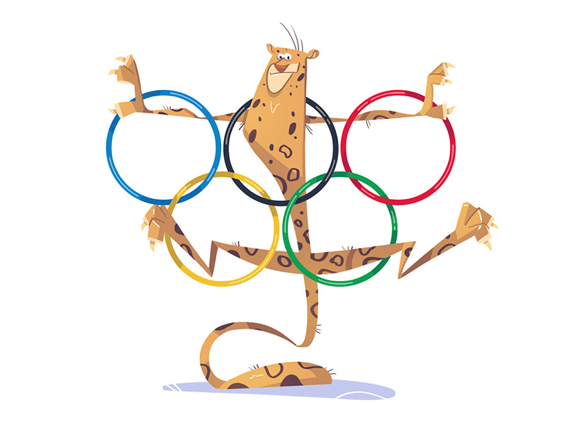 Rio 2016 olympics cartoon logo fun jaguar animal character 2016 olympicgames olympic rio