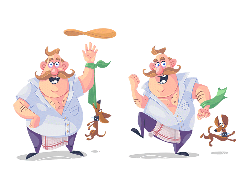 Cal Poses avatar calzone character chef cook dog illustration pet pizza pizzeria poses process