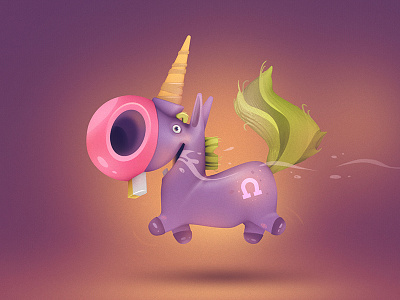 Hori 3D cartoon character horse mad process stickers unicorn