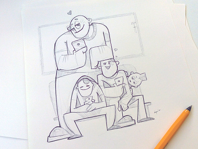 Subway Lovers characterdesign characters drawing handmade ink lovers pen sketch subway