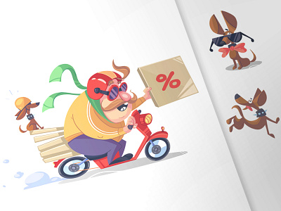 Pizza Delivery avatar calzone character chef cook dog fun illustration pet pizza pizzeria process