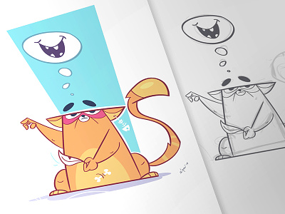 Humor Effect cartoon cat character characterdesign coloring fun grumpycat humor process smile