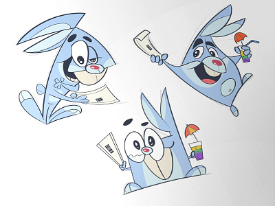 Rabbits characterdesign characters coctail drawing fun mad process rabbit pencil ticket vacation