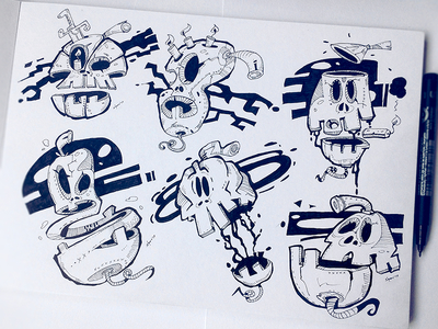 Halloween Characters drawing halloween halloweencharacters ink inktober inktober2017 pumpkin sketch sketchbook skull