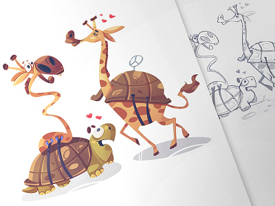 How I Met Your Mother drawing giraffe halloween illustration love pencil sketch sketchbook turtle