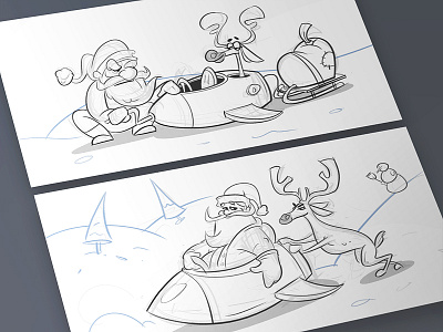 Santa - Rejected Ideas cartoon character christmas drawing fun newyear santa sketch