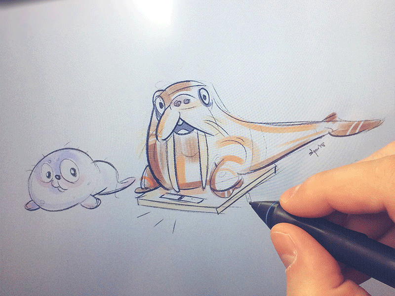 Polar Morning animal character characterdesign coloring drawing fun illustration morning polar sketch spovv