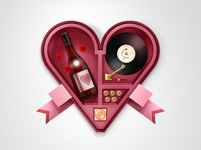 Gift of Love box gift icon illustration love photoshop valentine