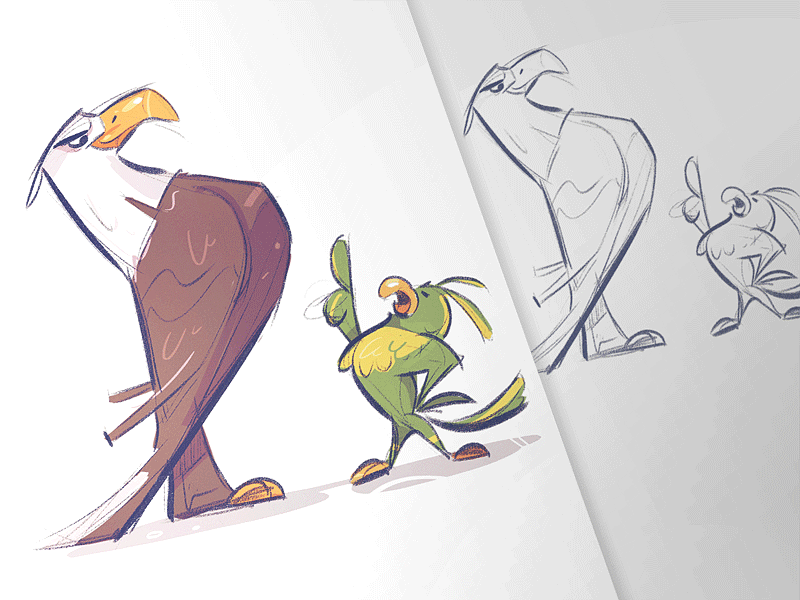 Hey! character characterdesign coloring drawing eagle fun parrot pencil process sketch sketchbook spovv