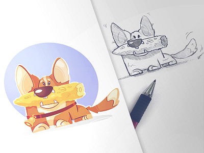 Gooood Boy! character characterdesign coloring corgi corgisofinstagram dog drawing pencil sketch sketchbook spovv кукуруза