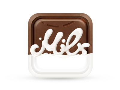 Milk chocolate icon illustration ios milk