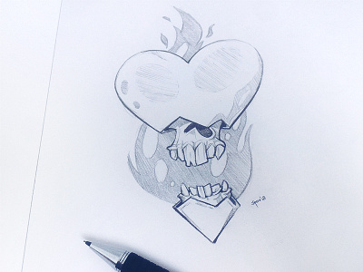 Hidden "Like" character characterdesign drawing ego fun hidden ink like pencil sketch skull spovv