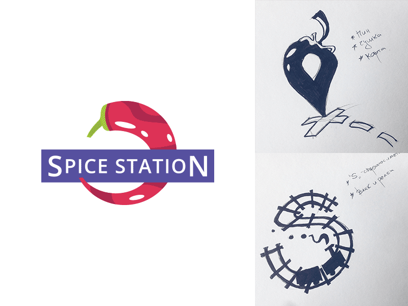 Spice Station Logo drawing illustration logo london sketch spice spovv station subway underground