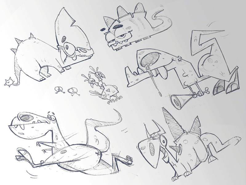 Dinos cartoon characterdesign characterdesigner creaturedesign creaturedesigner dino dinosaur pen pencil sketchbook spovv