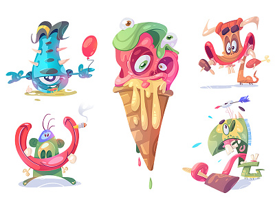 Summer of Monsters BUNDLE! adobe download free fribies fun icecream illustration mad png resources spovv